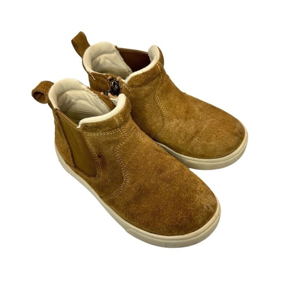 Ugg Kids Hamden II Suede Boots Side Zip Beige Toddler Girls Size 11 - Picture 1 of 15